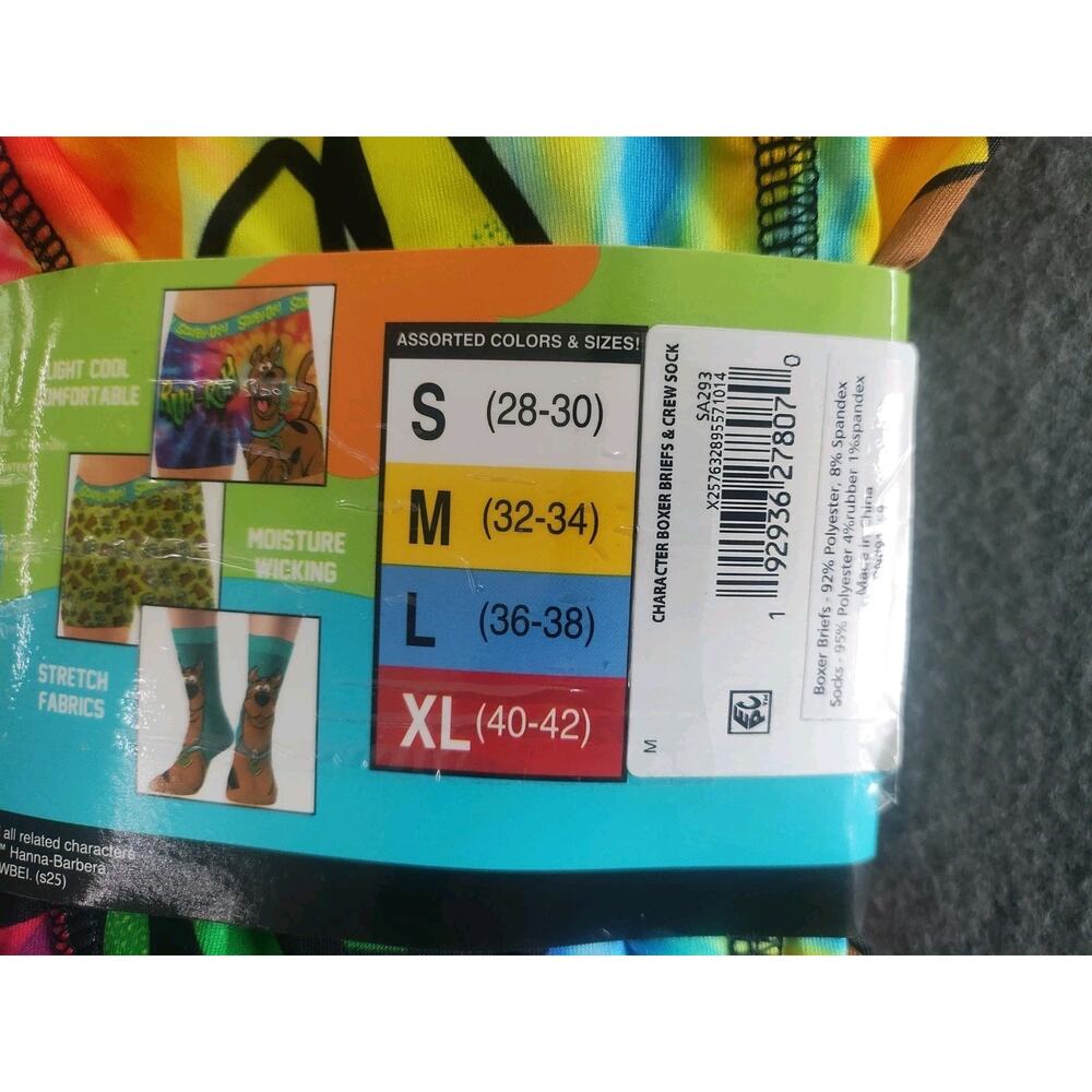 Scooby-Doo Men's Character 2-Pack Boxer Brief and Crew Sock Set Size M - Picture 4 of 5